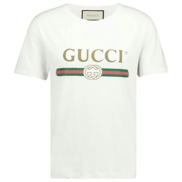 Gucci Classic Interlock Printed Logo T-Shirt   in  White