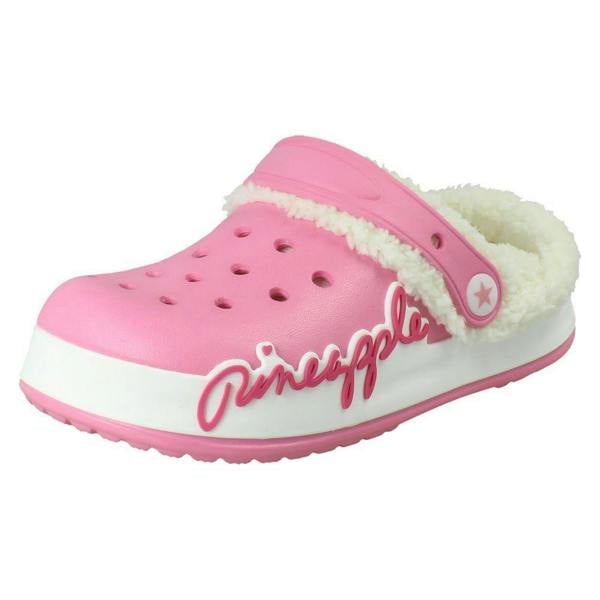 Pineapple Girls Pineapple Light Up Fluffy Lined Clogs H2719
