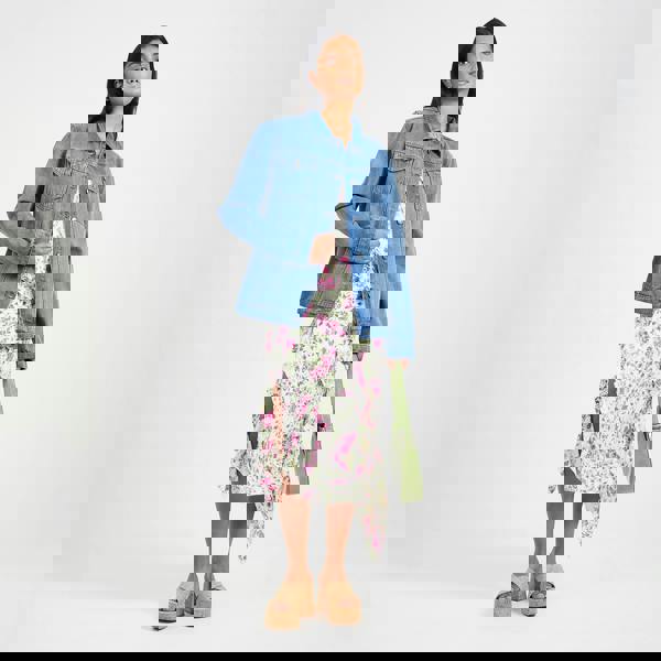 Brave Soul Mid Blue Oversized Denim Jacket - Mid Blue Image 3