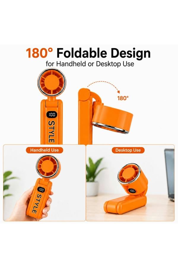 Dyzi Portable Handheld Fan 100 Speed Rechargeable Mini Fan LED Display