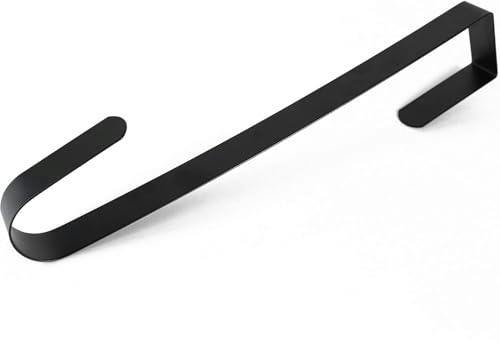 Shatchi 38cm Black Metal Wreath Hanger for Door Displays and Year-Round Home Organisation