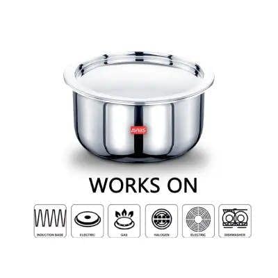 SS Utensils - Riara 3 Ply Tope with SS Lid 18cm