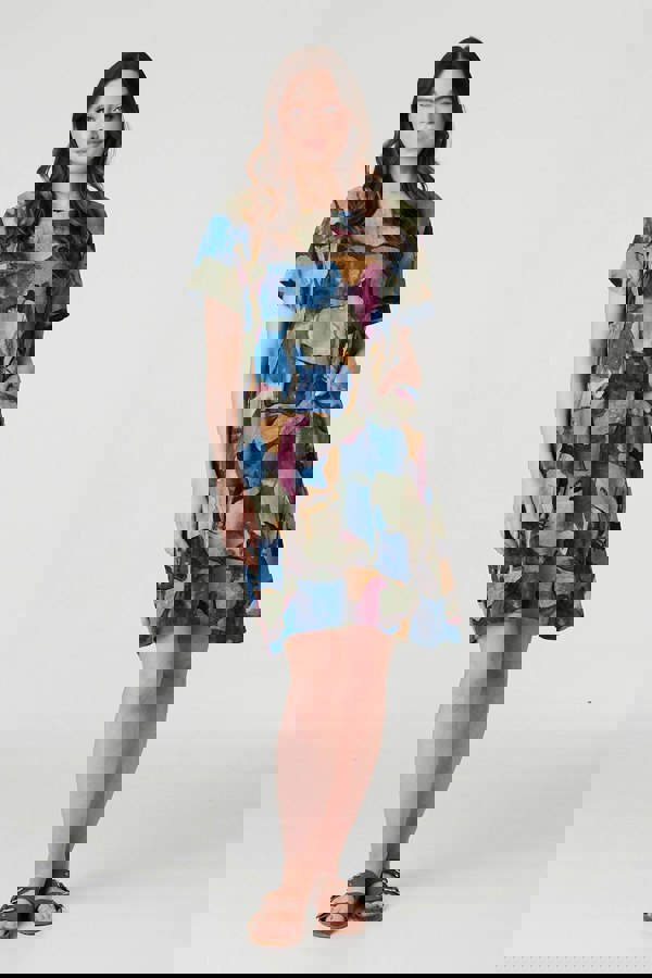 Blue | Printed Relaxed Short Dress