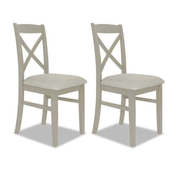 Statement Furniture Florence Crossback Upholstered Seat Chairs Set of 2