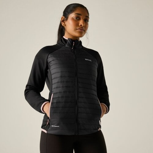 Regatta Womens Clumber Hybrid Jacket - Black/Powder Lilac