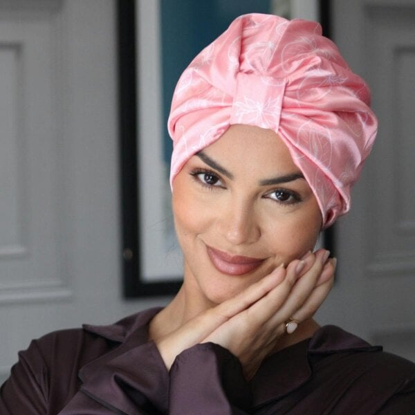 Satin Sleep Turban, Strawberry Surprise