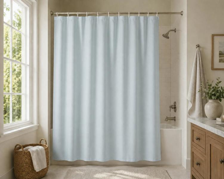 Polyester Shower Curtain 180x200CM - Sky Blue