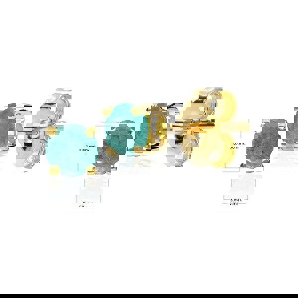 Gemondo Classic Round Emerald Stud Earrings in 9ct Yellow Gold 3.5mm