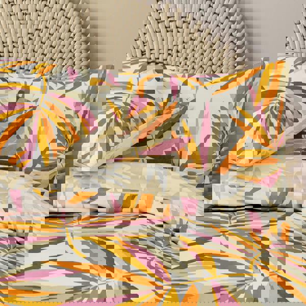 Smart Living Luxury Super Soft Reversible Bright Leaves Duvet Cover With Pillowcase