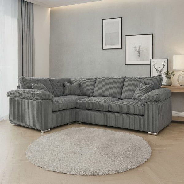 Furnishings For Less Delta Full Jumbo Cord 4 Seater Corner Sofa