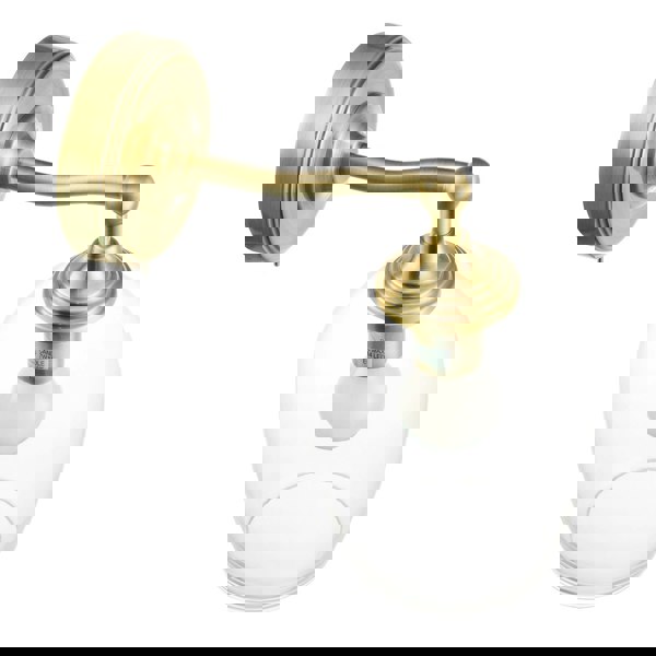 Traditional Wall Light Fitting in Antique Brass with Clear Glass Shade Image 4