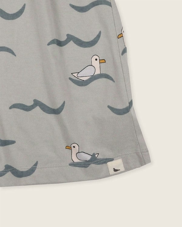 organic cotton Grey Seagull Print Dress- image 3