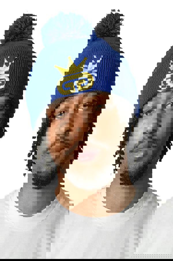 God Given Talent GGT Yellow Logo Egyptian Blue Bobble Woolly Hat