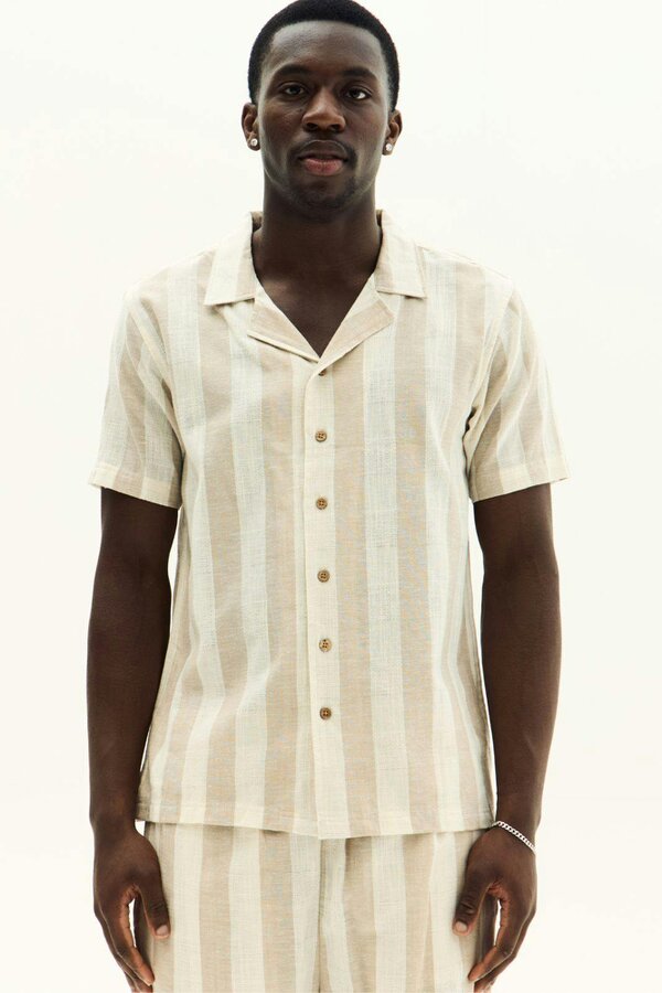 Men’s Striped Short Sleeve Shirt & Shorts Co-Ord Set