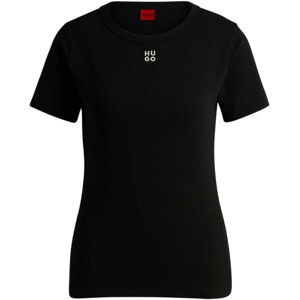 Hugo Womens/Ladies Embroidered Logo Regular T-Shirt - Black - 