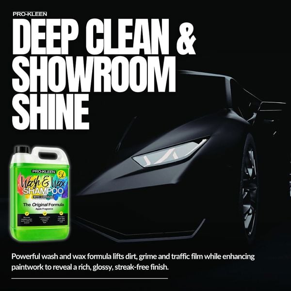 ProKleen Pro-Kleen 10 Litres Carnauba Wash and Wax Shampoo (Apple Fragrance)