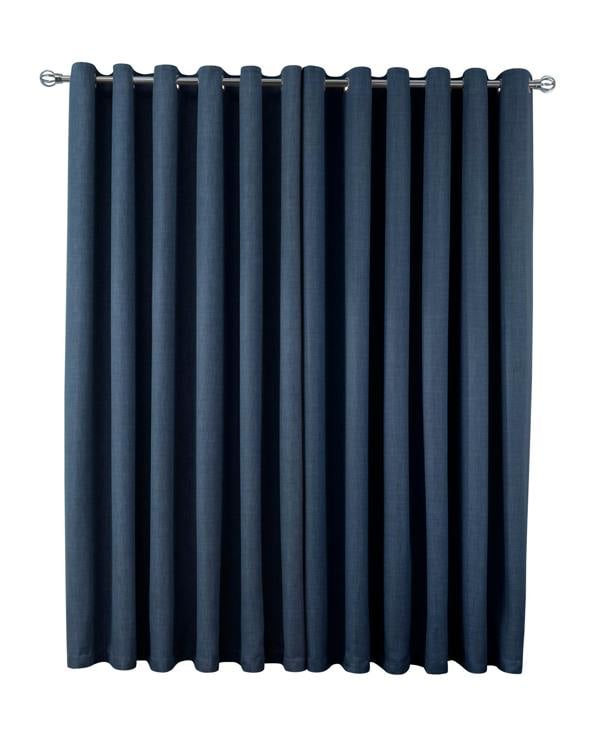 Smart Living Linen Look Blackout Eyelet Curtain - Navy