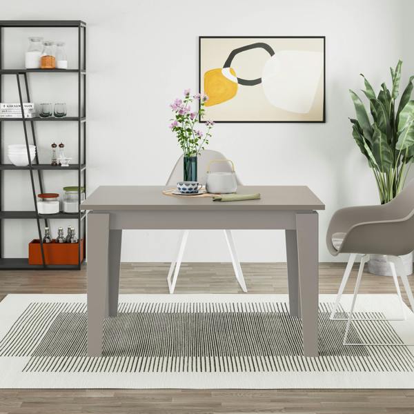 Decortie Tolmen Dining Table Rectangular Extendable Table for 4 Seater Contemporary Kitchen Table 120Wcm Living Room, Mocha Grey
