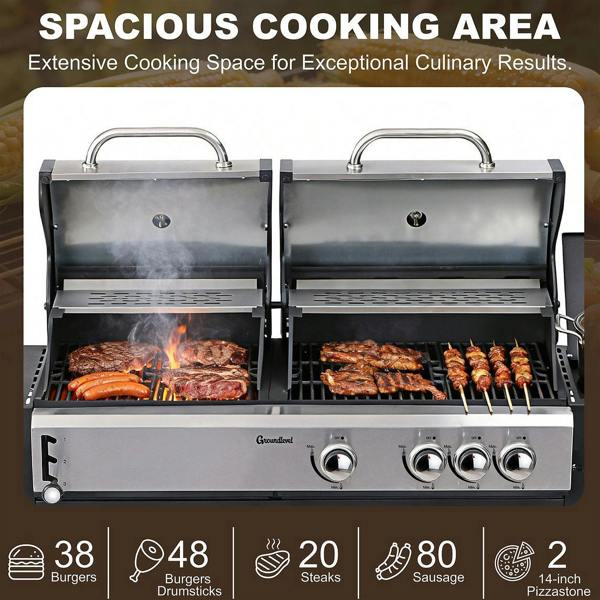 Groundlevel Large Family Gas Garden BBQ Grill