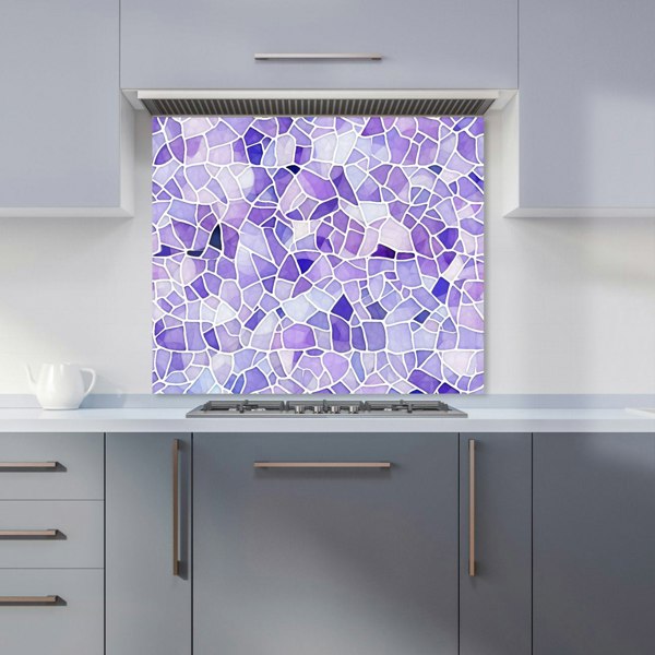 Warren Reed - Designer Purple and White Mosaic Design Kitchen Splashback