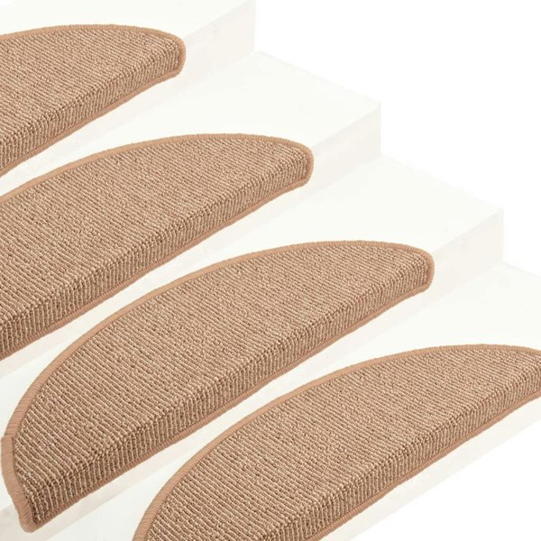 Berkfield Carpet Stair Treads 15 pcs Light Brown 65x21x4 cm
