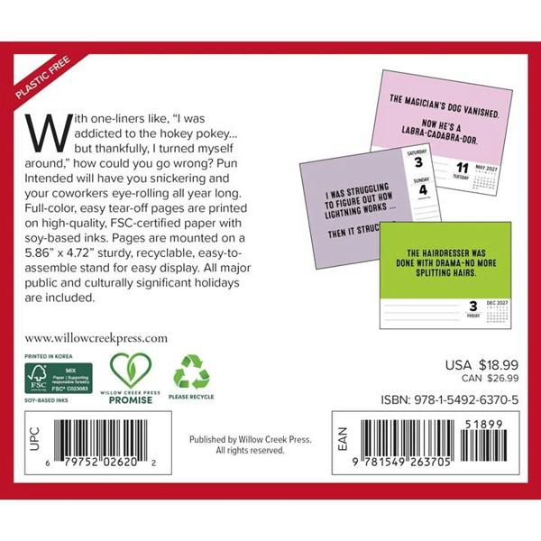 Pun Intended Desk Calendar 2027, Desk Calendars, Day To View, Humour, Gift
