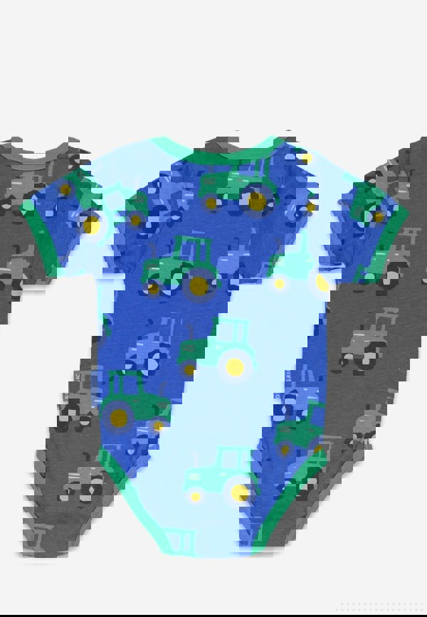 Organic Hillside Tractor Print Baby Body - Toby Tiger