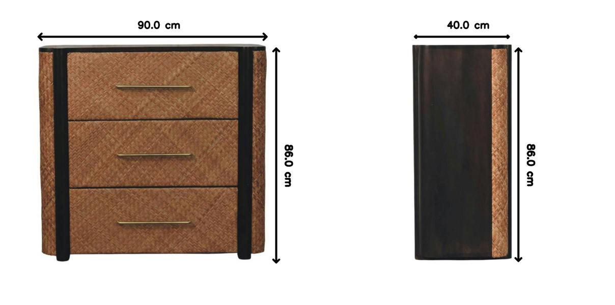 Artisan Furniture Solid Wood Havana Weave 3 Drawer Chest