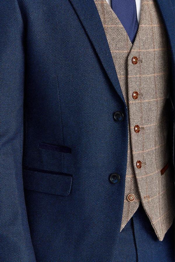 Paul Andrew Arthur Navy Suit with Harris Brown Tweed Waistcoat