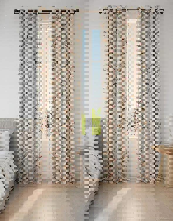 Anyhouz Anydrape 300cm Curtain Beige Flower Design Modern Luxury Retro Style Texture for Living Room Bedroom Dining Fashion Decor