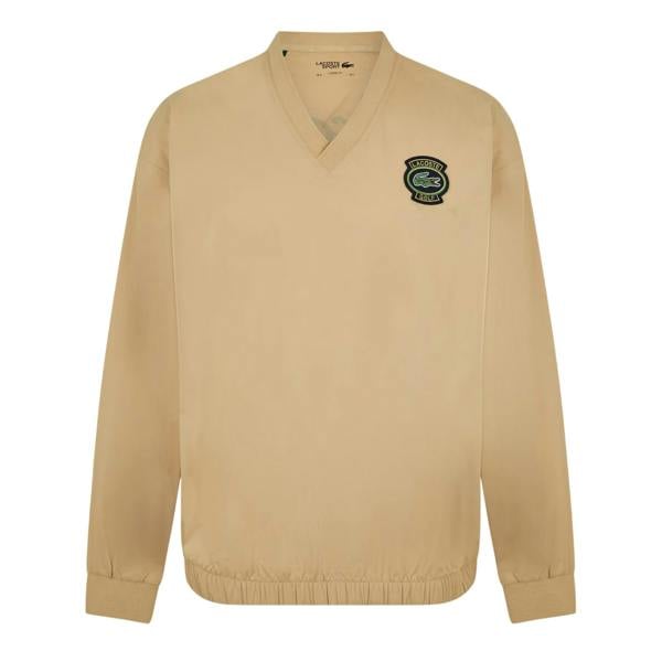 Lacoste Mens V Neck Long-Sleeved Top - Croissant - 