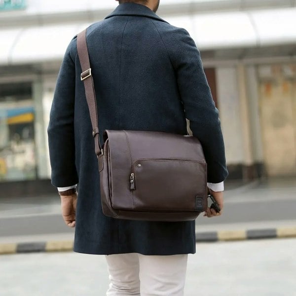 PRIMEHIDE Leather Messenger Bag - Tuscan