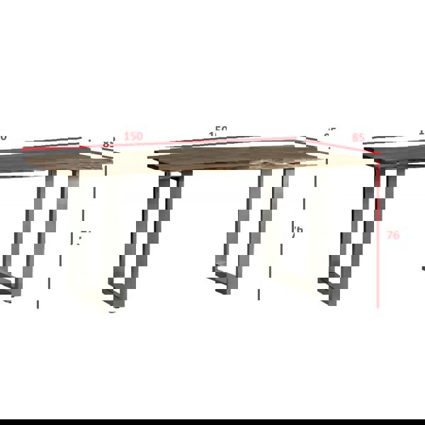 IH Design Linden Live Edge Medium Sized Dining Table 1.5M Wood & Metal