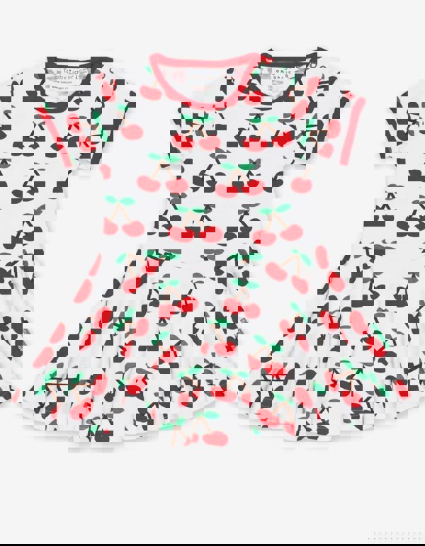 Organic Cherry Print Skater Dress - Toby Tiger UK Retail