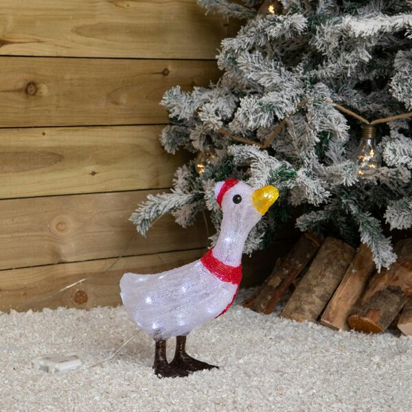 Samuel Alexander 39cm Light Up Christmas Goose Decoration with 30 White LEDs