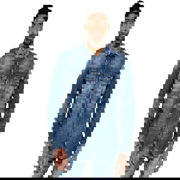 Dsquared2 Relax Dan Worker Pocket Shirt Navy Blue W32