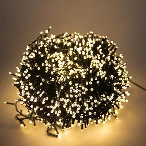 Warm White Compact Christmas String Lights with Green Cable, 8 Effects, Timer and Memory Function, 500 to 2000 LEDs image 8