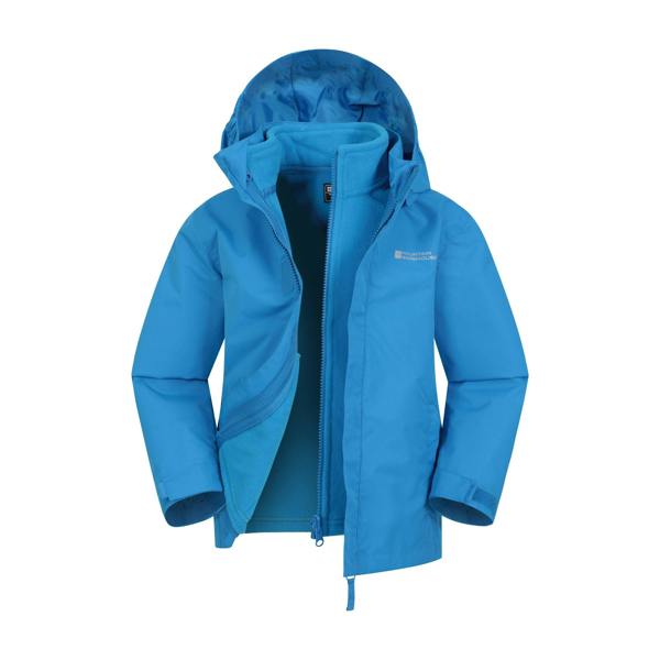 Mountain Warehouse Childrens/Kids Fell 3 in 1 Water Resistant Jacket - Bright Blue - 