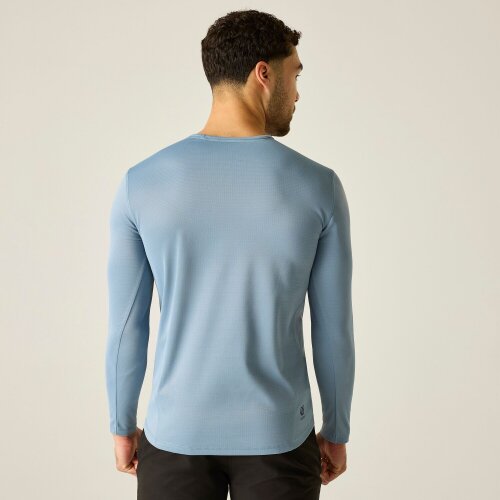 Dare 2B Mens Ventura Grid Crew Neck Fleece Top - Dusky Blue