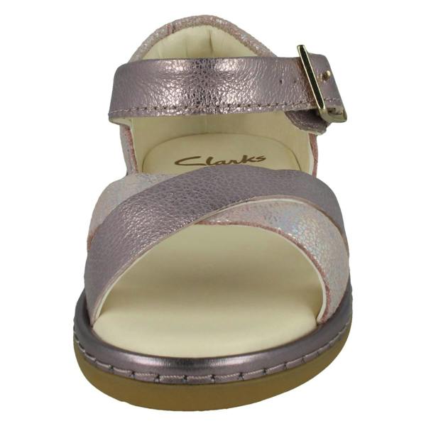 Clarks Girls Clarks Cross Detailed Sandals Skylark Pure T