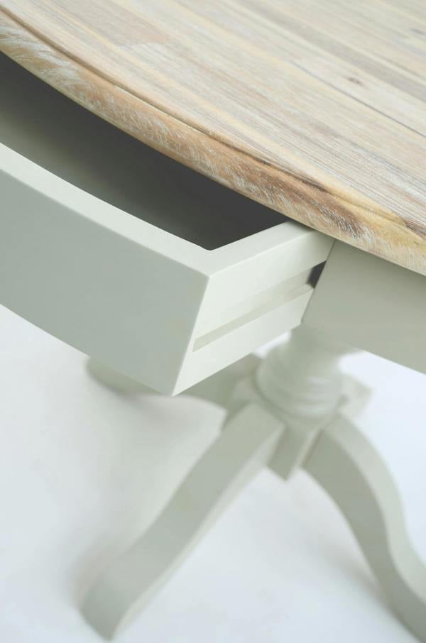 Statement Furniture Florence Large Pedestal Dining Table with Hidden Drawers 120cm