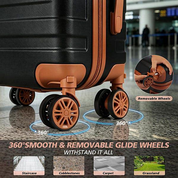 Leaper 20" ABS Carry-On Luggage with Removable Wheels & TSA Lock