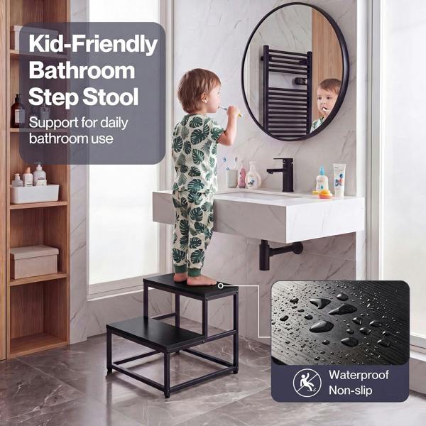 Levede 2 Step Stool Kids Adults Bathroom Kitchen Ladder Foot Stool Heavy Duty