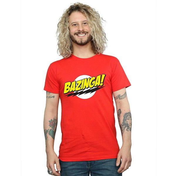 The Big Bang Theory Mens Bazinga Cotton T-Shirt - Red