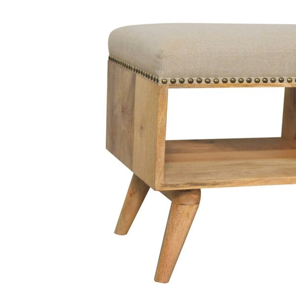 Artisan Furniture Solid Wood Studded Linen Open Bench