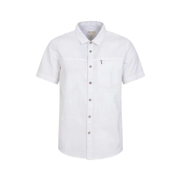 Mountain Warehouse Mens Coconut Slub Short-Sleeved Shirt - White