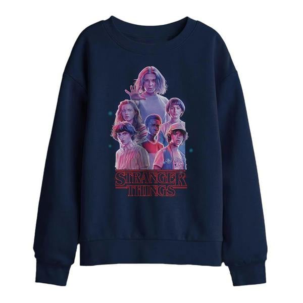 Stranger Things Childrens/Kids Glow Group Sweatshirt - Navy