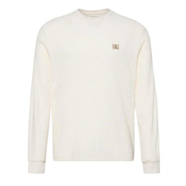 Calvin Klein Mens Waffle Long-Sleeved T-Shirt - Tofu - 