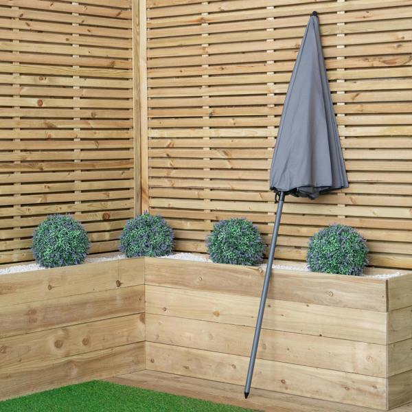 Samuel Alexander 1.7m Outdoor Garden Patio Parasol Sun Shade in Grey