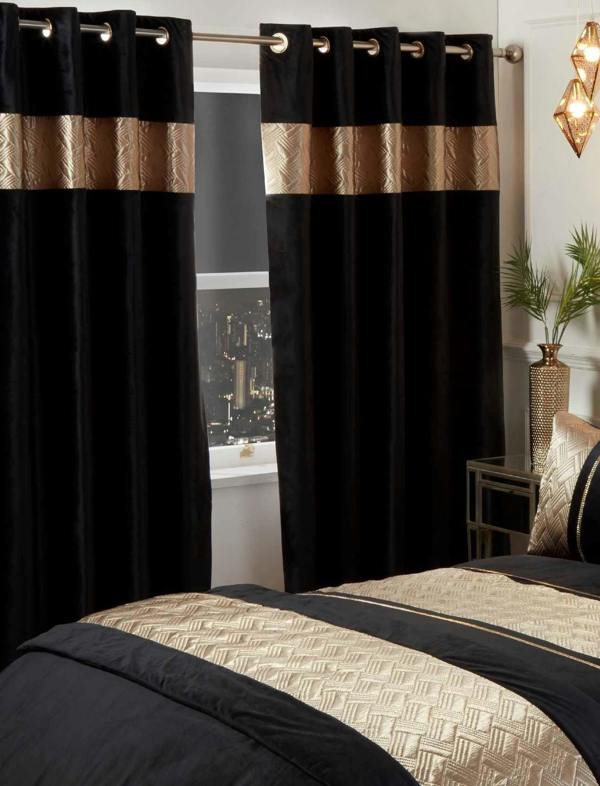 Capri Gold Eyelet Curtains